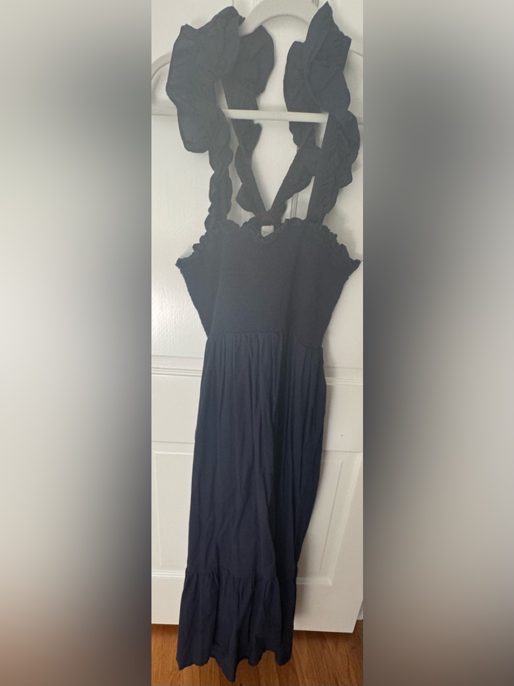 Black Ruffle Strap Maxi Dress - Elegant Women's Summer Dress
